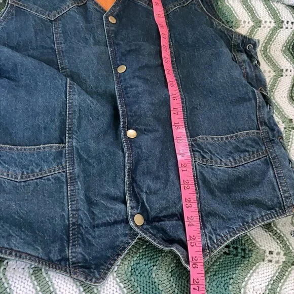 Milwaukee Performance Apparel Vest Mens M Denim Side Lace -up Motorcycle Biker - Picture 6 of 9